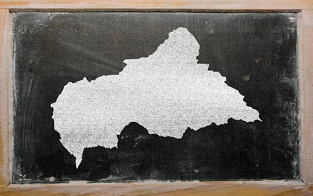 istock outline map of central african republic on blackboard 537291075