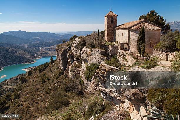 Lake And Church Of Siurana Stock Photo - Download Image Now - Spain, Medieval, Village