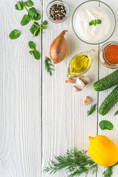 istock Ingredients for tzatziki on the white table  vertical 537293640