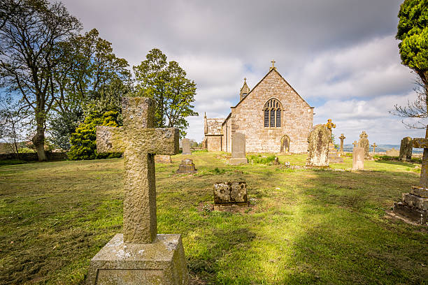 istock Gravestone Cross at Heavenfield 537294100