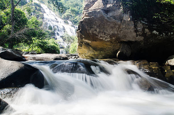 istock Beautiful waterfall on top of mountain 537294132