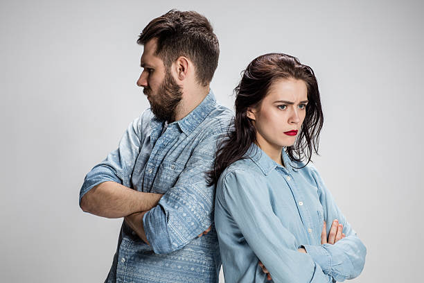 istock The young couple with different emotions during conflict 537294154