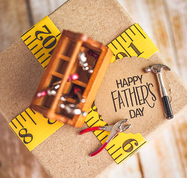 istock Father's Day gift for DIY dad with tools, tape measure 537295356