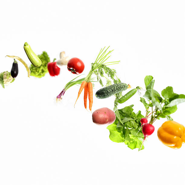 vegetables in motion stock photo