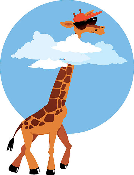 ilustrações, clipart, desenhos animados e ícones de cartoon girafa - baseball cap cap personal accessory vibrant color