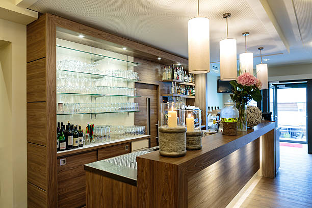 istock Bar with a nice counter and glass shelves 537299842
