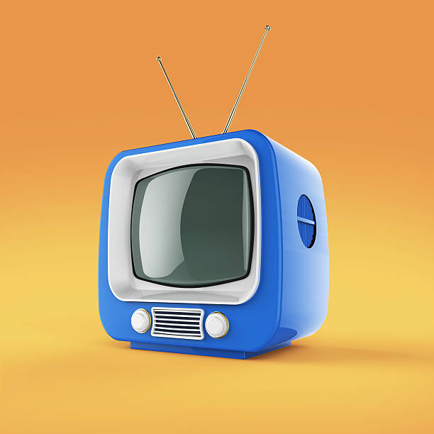 istock Classic Design Retro TV with bright color plastic shell and 537301008