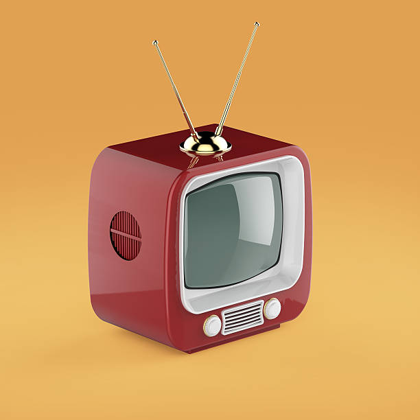 istock Classic Design Retro TV with bright color plastic shell and 537301054