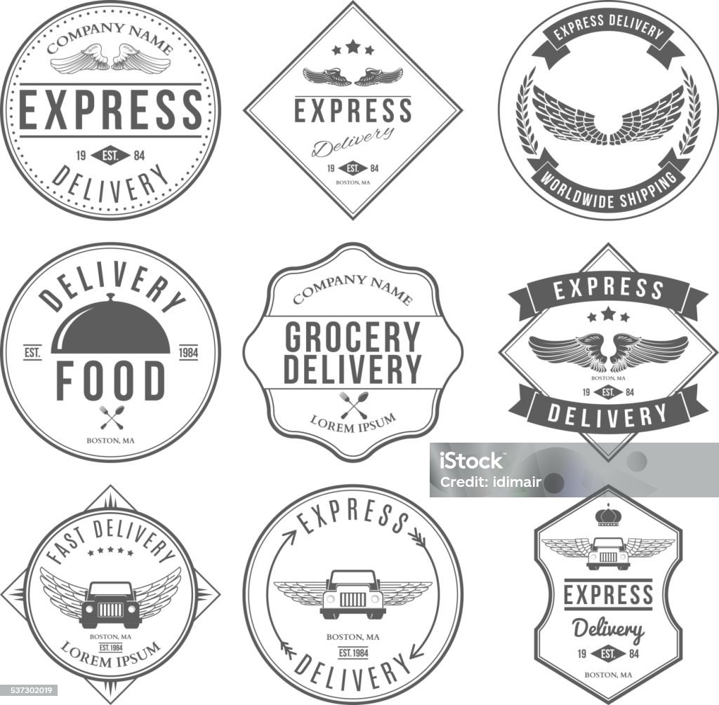 Express Delivery Label Sticker Express Delivery Label And Badges Design Elements Vector Stock ...