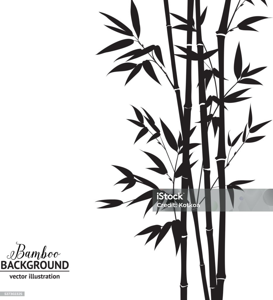 Bamboo bush Bamboo bush, ink painting over white background. Vector illustration. Bamboo - Material stock vector