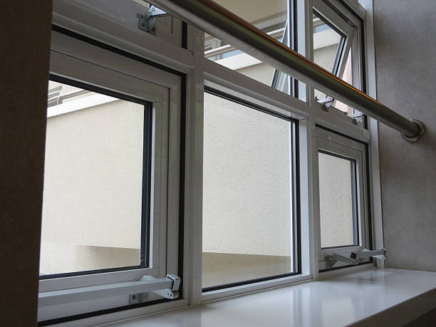 istock White UPVC double glazed window, double-glazing, safety bar over windowsill 537302883