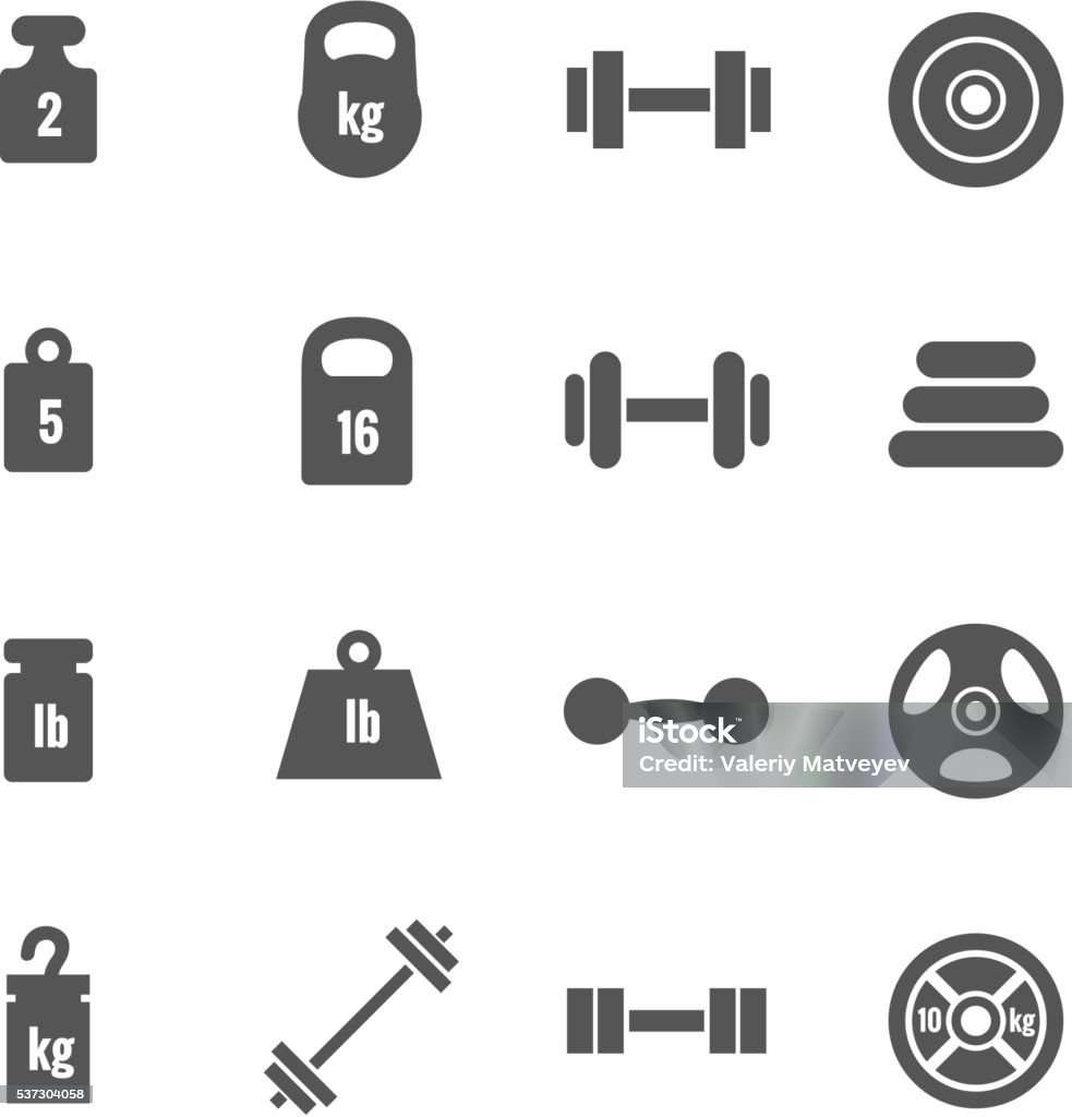 Weight vector icons Weight vector icons. Weight dumbbell, heavy weight barbell, element weight illustration Icon stock vector