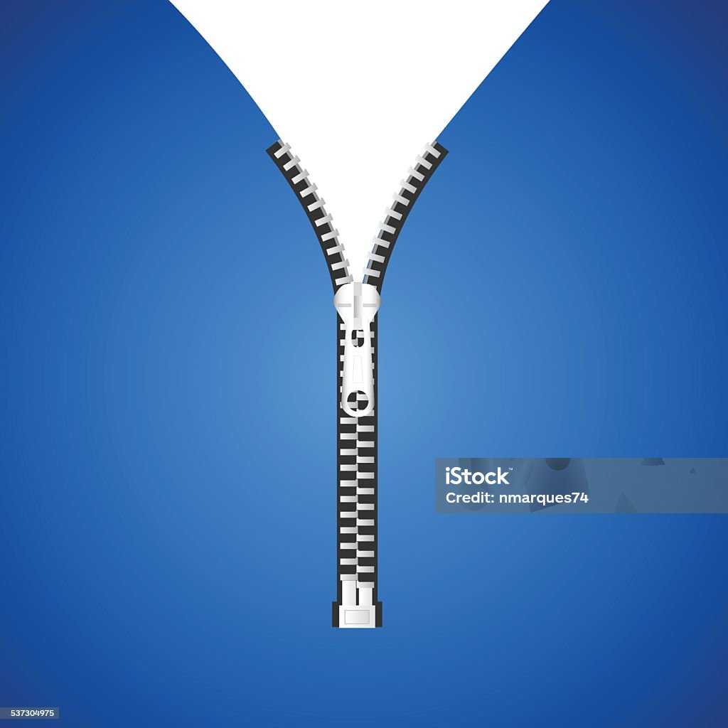 Zipper Illustration Illustration of an open zipper on denim material. 2015 stock vector