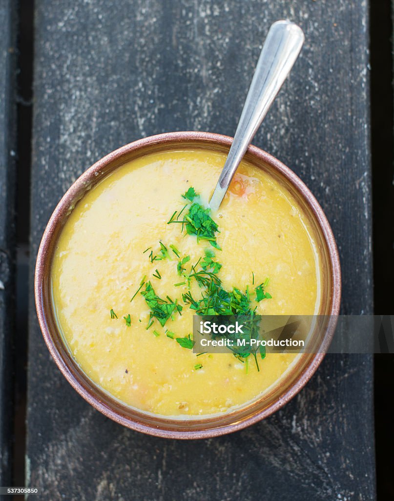 Estonian national dish. Pea soup. Appetizer Stock Photo