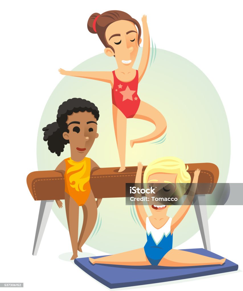 Clase de gimnasia - arte vectorial de Actividad libre de derechos