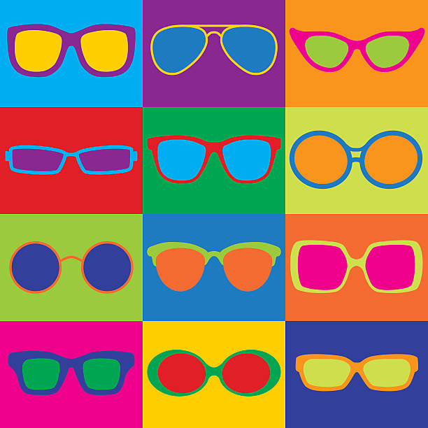 안경 체커보드 - horn rimmed glasses stock illustrations