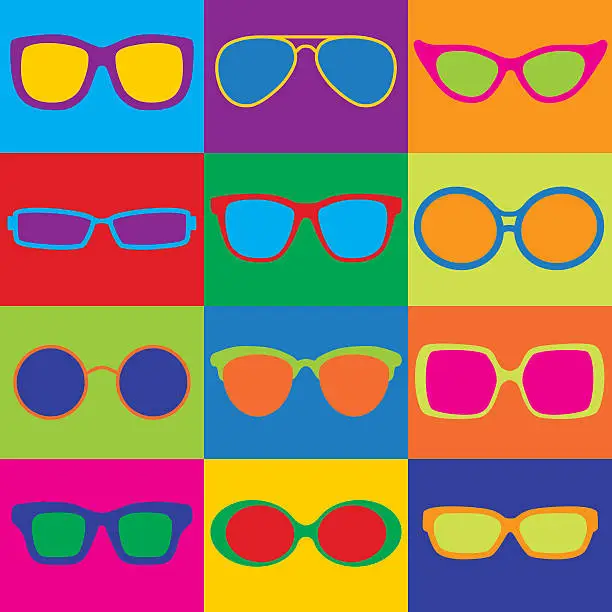 Vector illustration of Eyeglasses Checkerboard