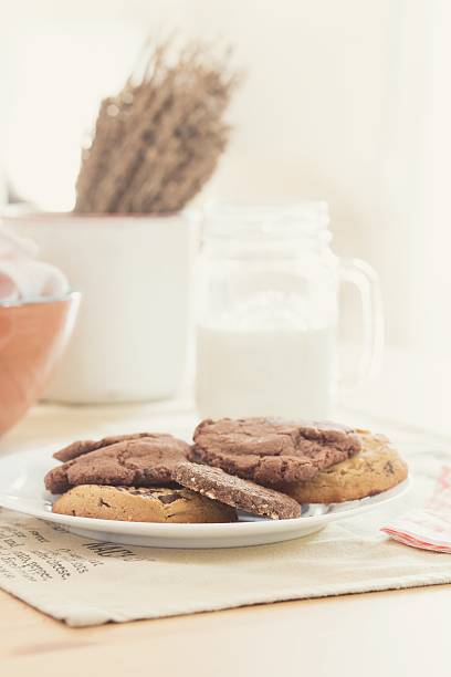 Homemade chocolate cookies for snack