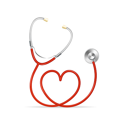 Vector Red Stethoscope