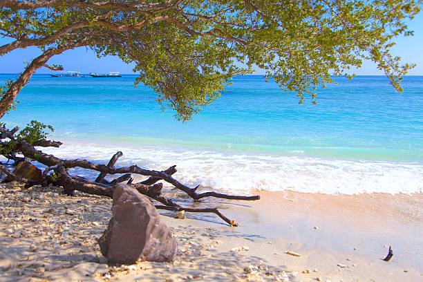 индонезийская gili пляж, trawangan - island tropical climate travel sand стоковые фото и изображения