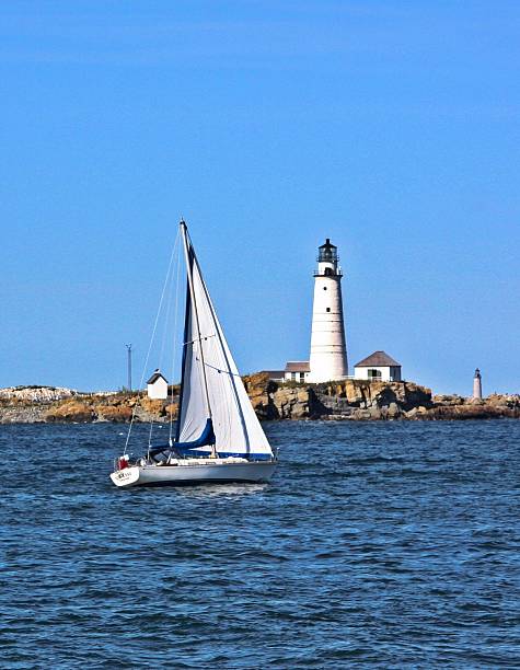 istock Sailing By Old Boston Lighthouse 537312750