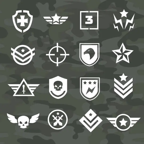 Vector illustration of Military symbol icons and logos special forces
