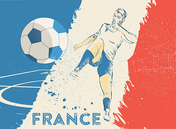 istock vintage soccer background with france player 537315184