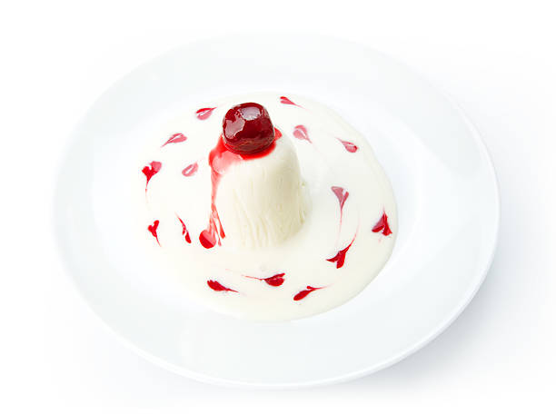 Restaurant food isolated - panna cotta dessert