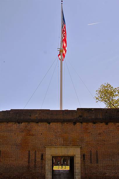 istock Fort Pulaski National Monument  - American Flag 537315382