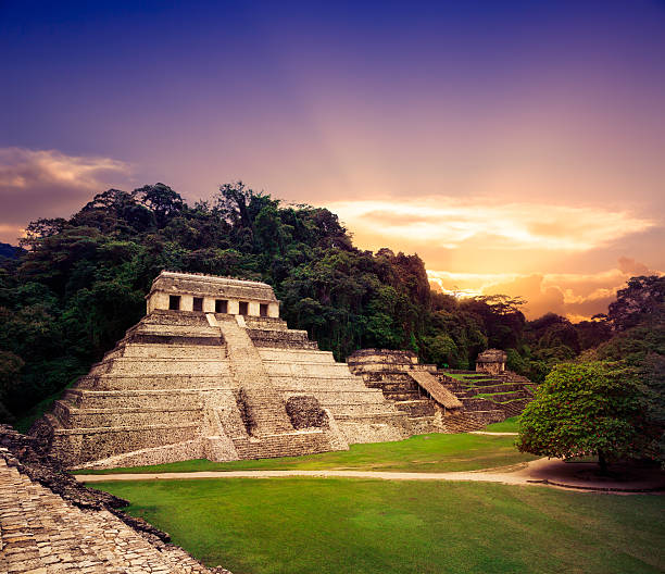 "Temple of the Inscriptions", Palenque, Maya city in Chiapas, stock photo