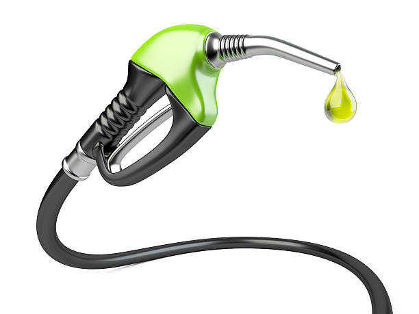 green fuel pump einstellungen mit tropfen öl. - bio treibstoff fotos stock-fotos und bilder