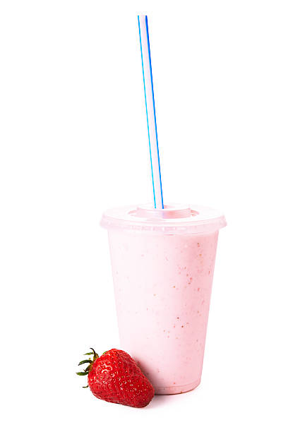 istock strawberry milkshake in takeaway cup 537316090