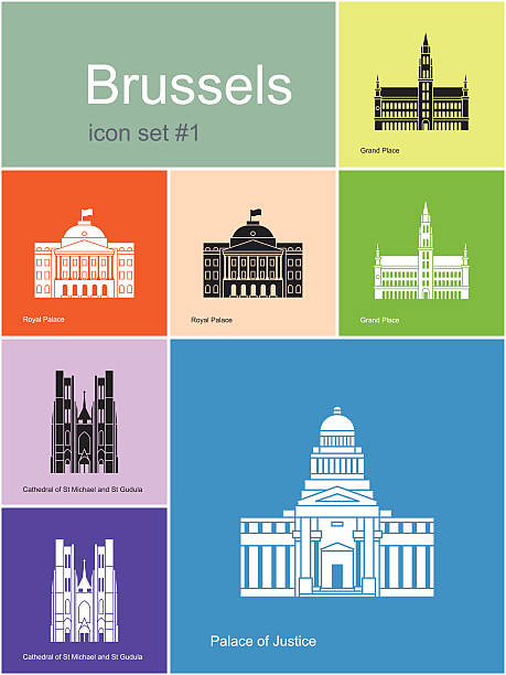 ilustrações de stock, clip art, desenhos animados e ícones de ícones de bruxelas - brussels