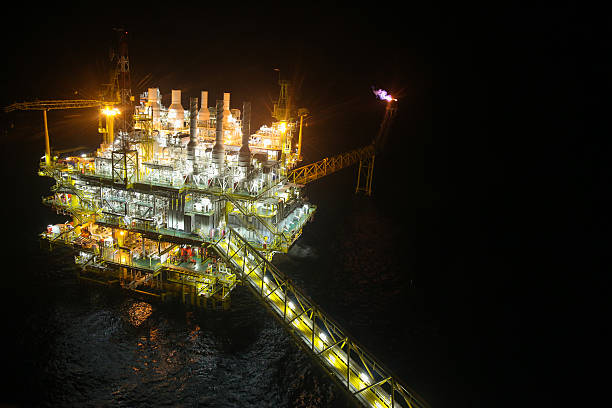 istock oil and gas construction in night view. 537317331