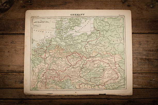 istock Germany Map Illustration, Travel, Antique 1871 Book Page 537317538