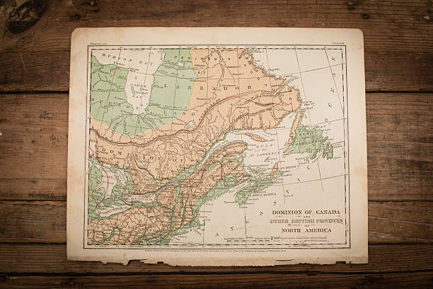 istock Canada Map Illustration, Travel, Antique 1871 Book Page 537317550