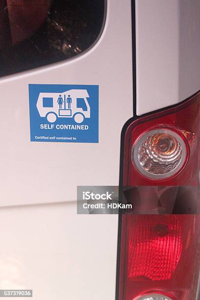 Self Contained Campervan Stock Photo - Download Image Now - Bumper Sticker, Motor Home, New Zealand