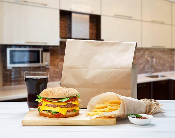 istock Fast food take away. Hamburger, cola and fries. 537319100