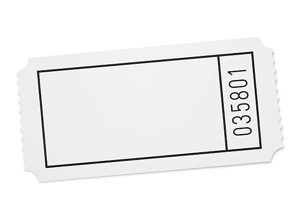 Blank Event Ticket Blank Event Ticket isolated on white - Add your own design! (excluding the shadow) detachable stock pictures, royalty-free photos & images