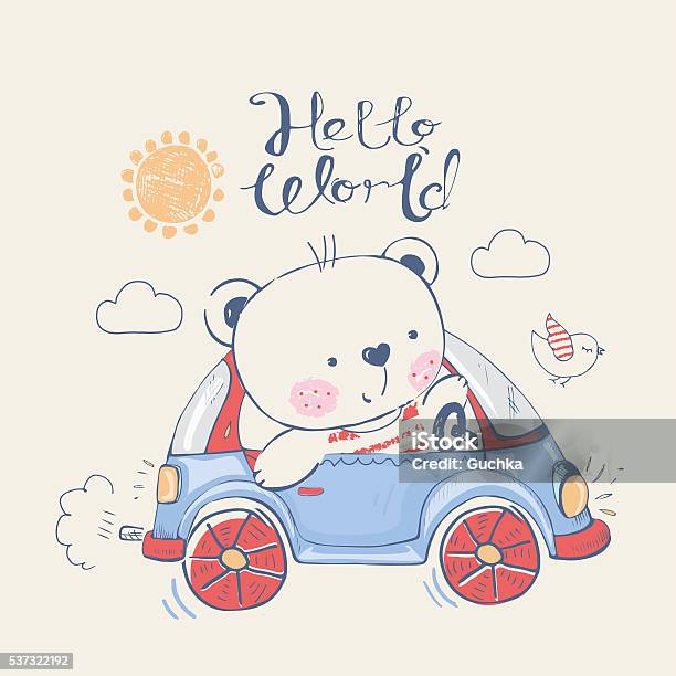 Bearincar Stock Illustration - Download Image Now - Animal, Illustration, No People