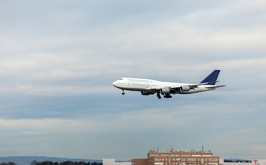 White airplane during landing