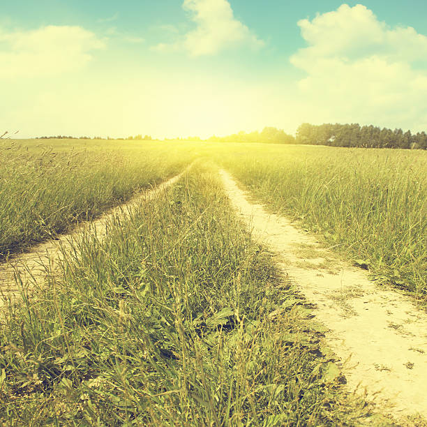 istock Country road in vintage style. 537323126