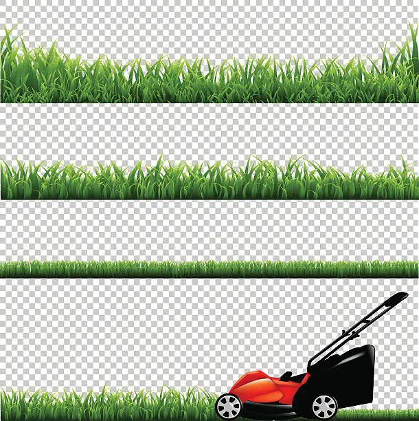Vector illustration of Lawnmower With Green Grass