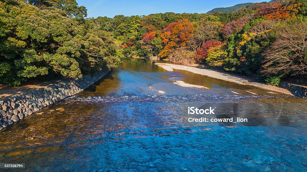 Isuzu river at Ise Jingu Naiku (Ise - inner shrine) Isuzu river that runs through Ise Jingu Naiku(Ise Grand shrine - inner shrine) Ise Grand Shrine Stock Photo