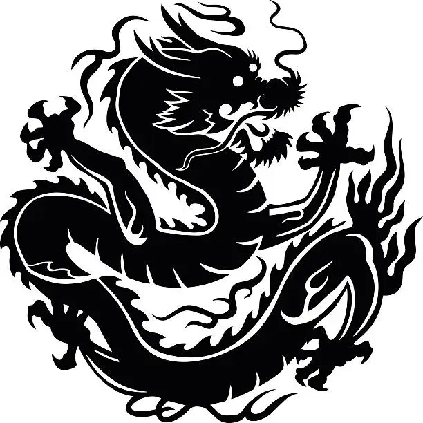 Vector illustration of Dragon, chinese dragon