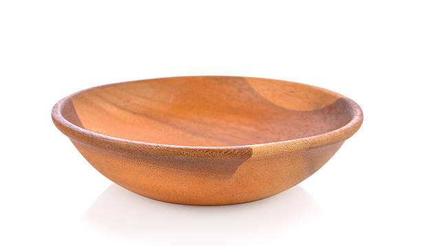 istock wooden bowl  on white background 537329956