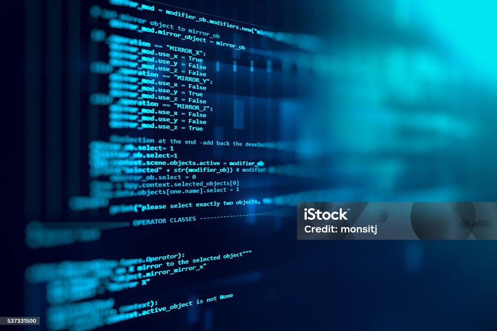 Programming code abstract technology background of software deve Programming code abstract technology background of software developer and  Computer script Coding Stock Photo