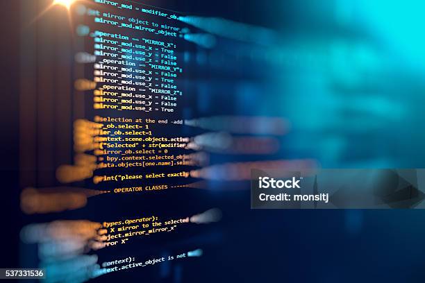 Programming Code Abstract Technology Background Of Software Deve Stock Photo - Download Image Now