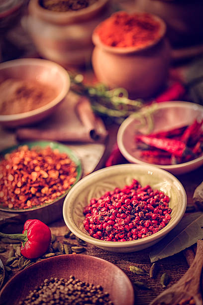 istock Spices and Herbs on Wooden Background 537339948