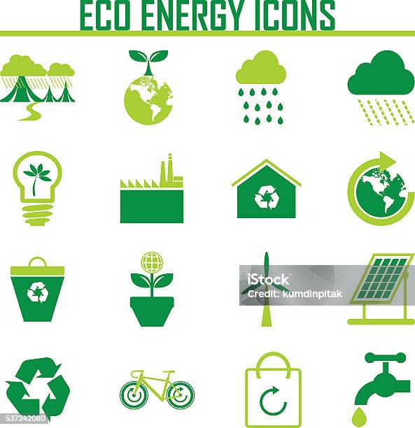 Vector Eco Icons Stock Illustration - Download Image Now - Abstract, Biology, Cloud - Sky